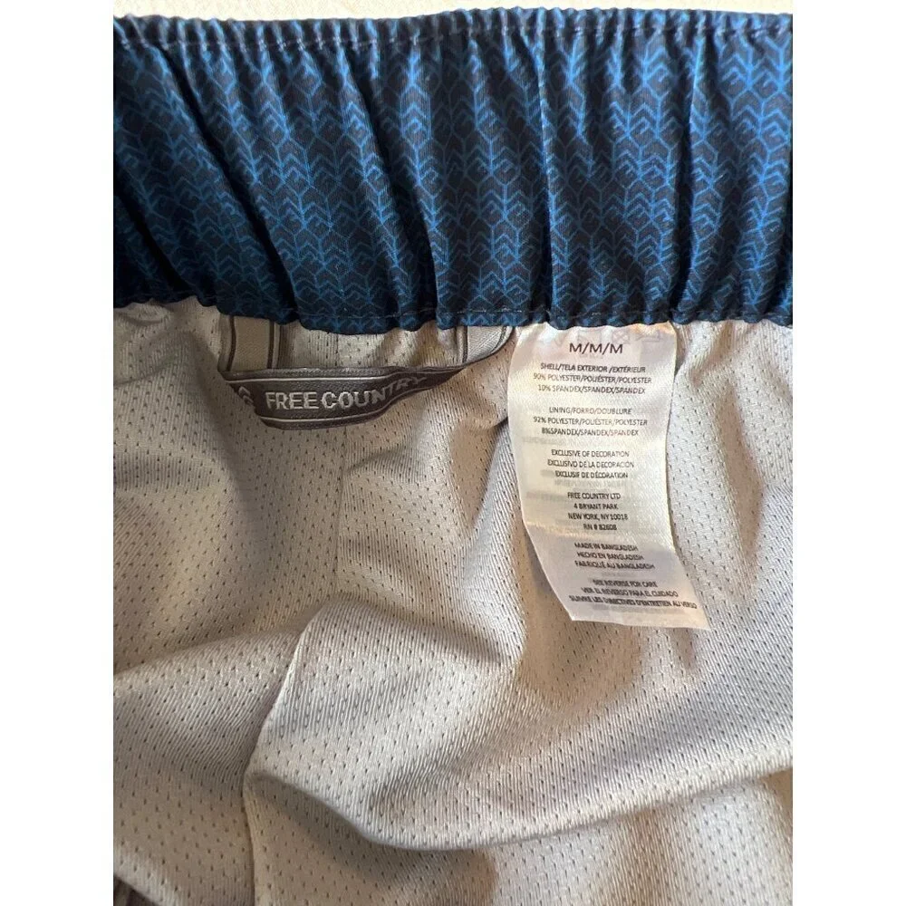 NWT Free Country Mens Size M Blue Swim Shorts Trunks Engineered Color Blocked‎